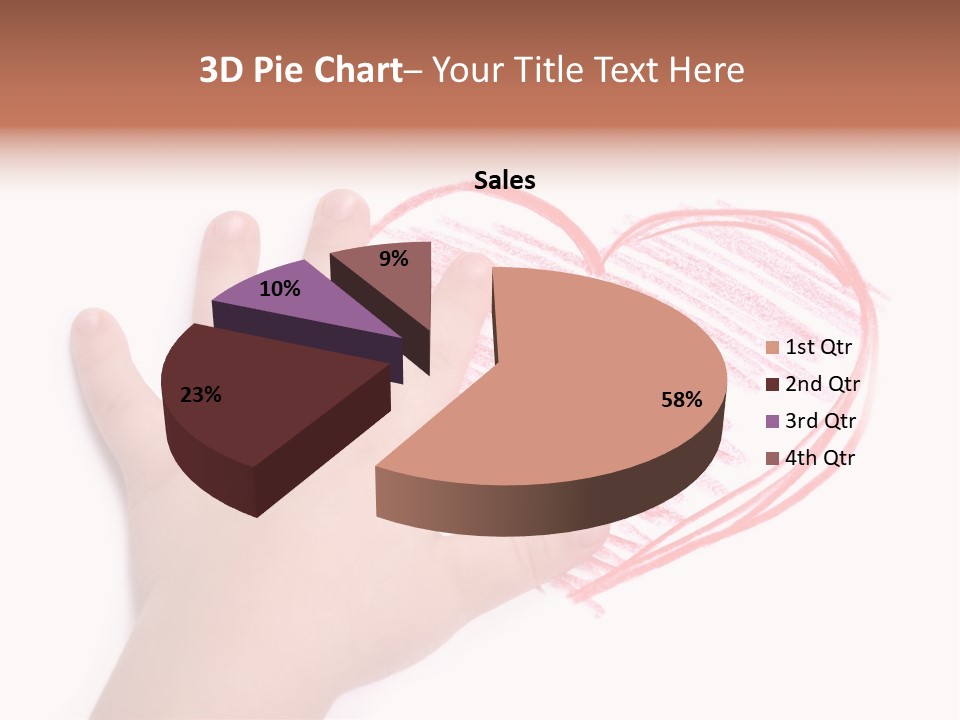 Caucasian Child Hand PowerPoint Template