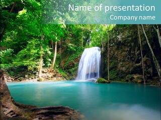 Waterfall Element Green PowerPoint Template