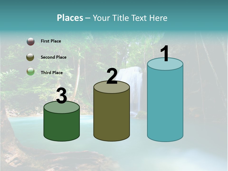 Waterfall Element Green PowerPoint Template