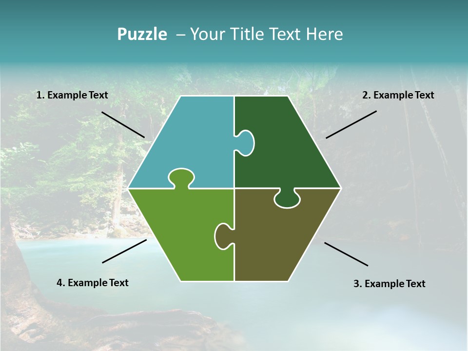 Waterfall Element Green PowerPoint Template