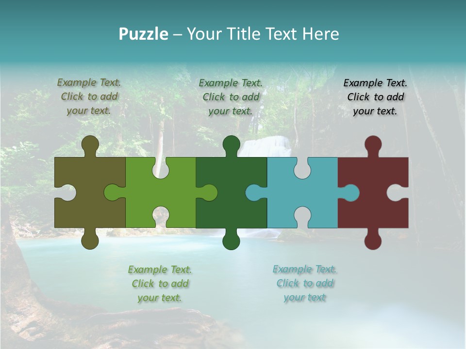 Waterfall Element Green PowerPoint Template