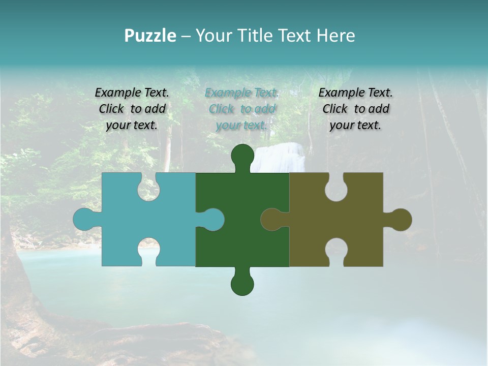 Waterfall Element Green PowerPoint Template