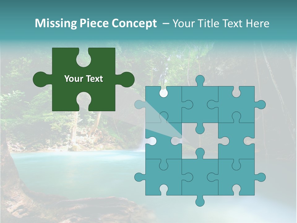 Waterfall Element Green PowerPoint Template