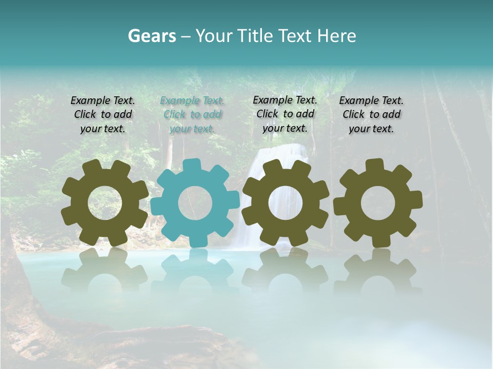 Waterfall Element Green PowerPoint Template