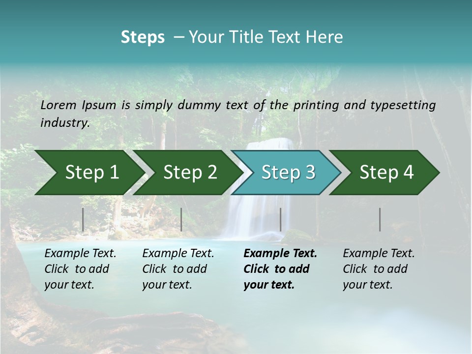 Waterfall Element Green PowerPoint Template