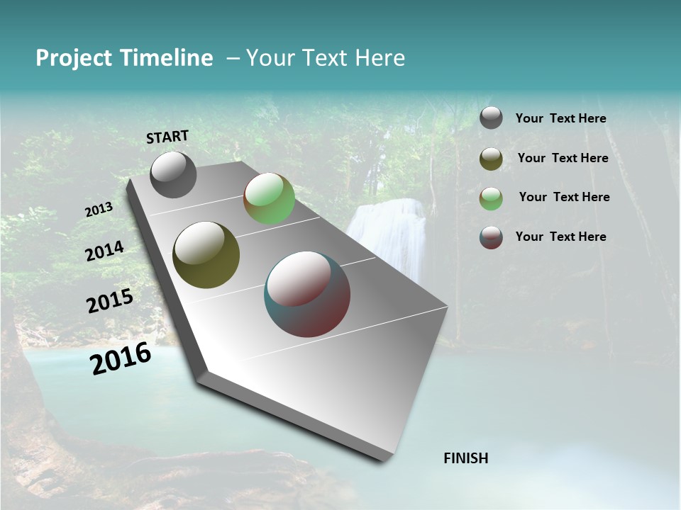 Waterfall Element Green PowerPoint Template