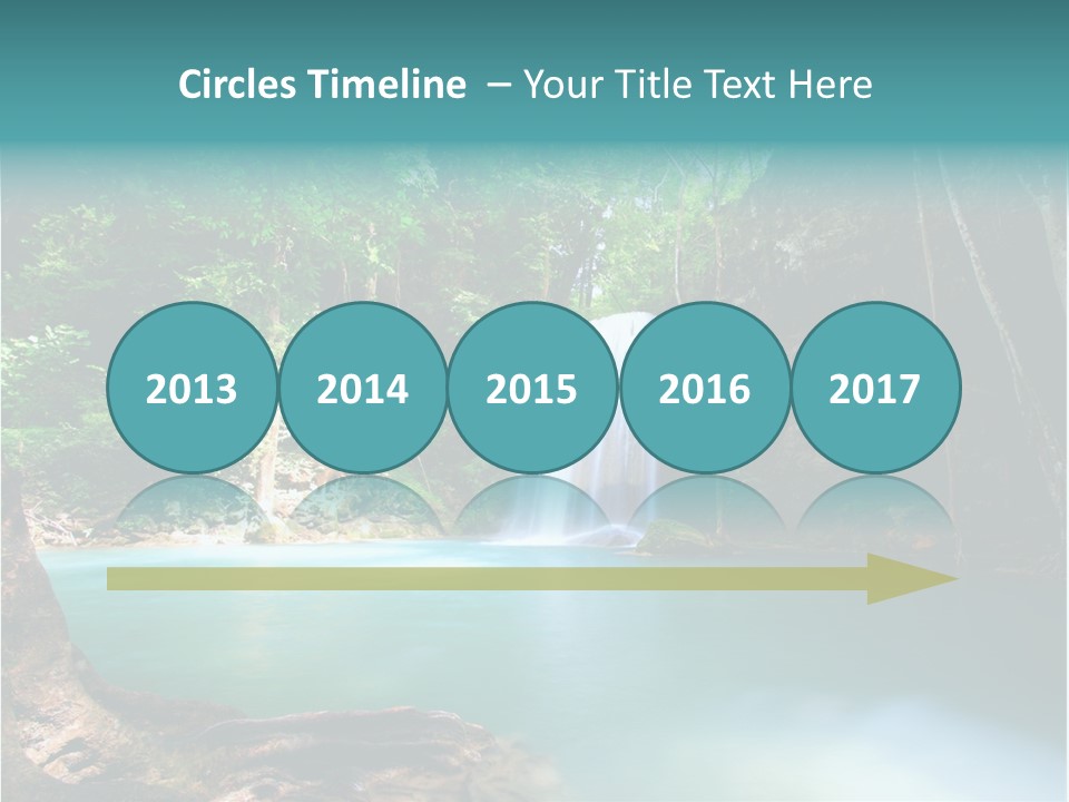 Waterfall Element Green PowerPoint Template