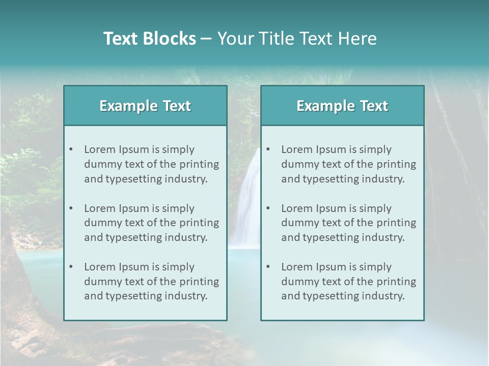 Waterfall Element Green PowerPoint Template