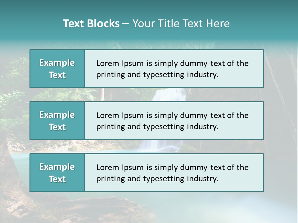 Waterfall Element Green PowerPoint Template