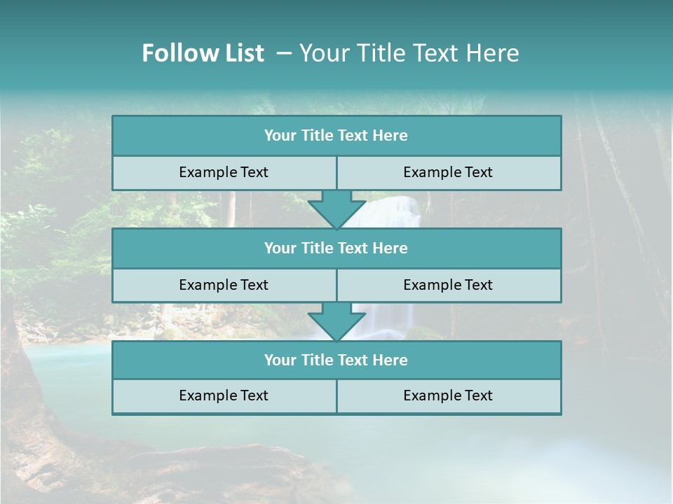 Waterfall Element Green PowerPoint Template