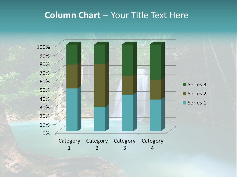 Waterfall Element Green PowerPoint Template
