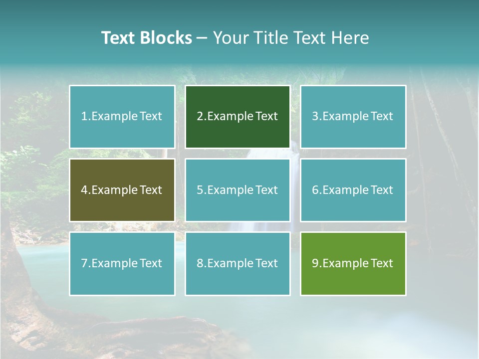 Waterfall Element Green PowerPoint Template