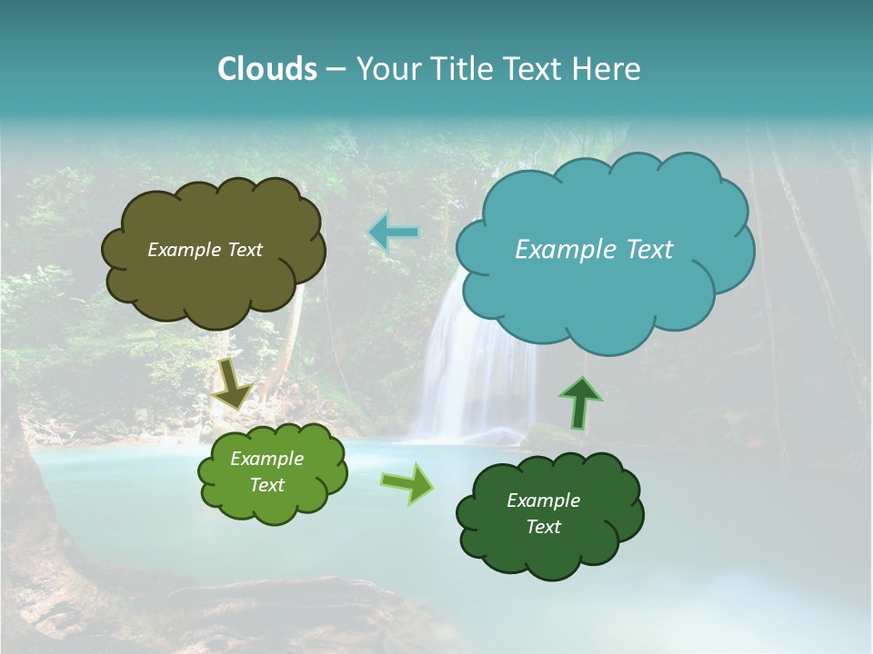 Waterfall Element Green PowerPoint Template