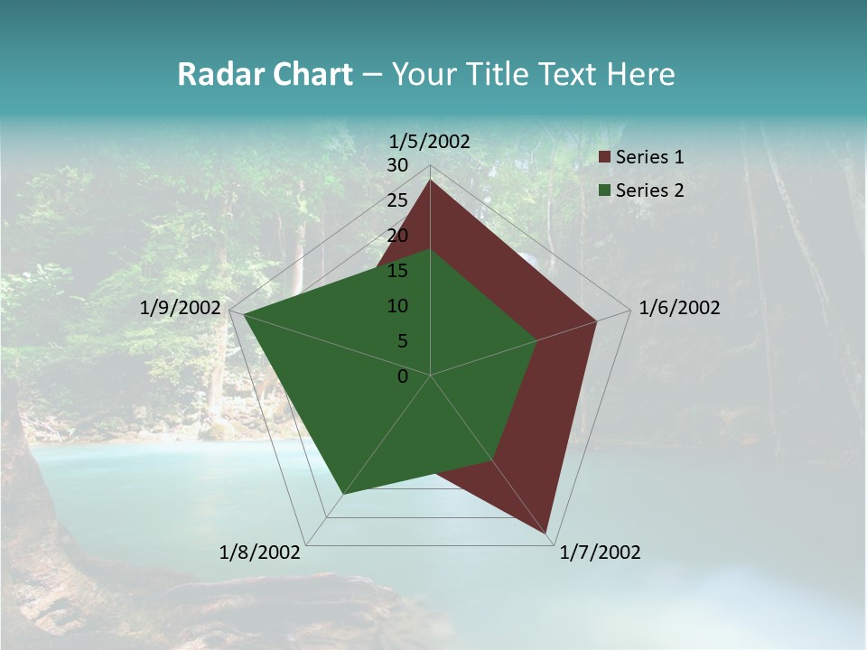 Waterfall Element Green PowerPoint Template