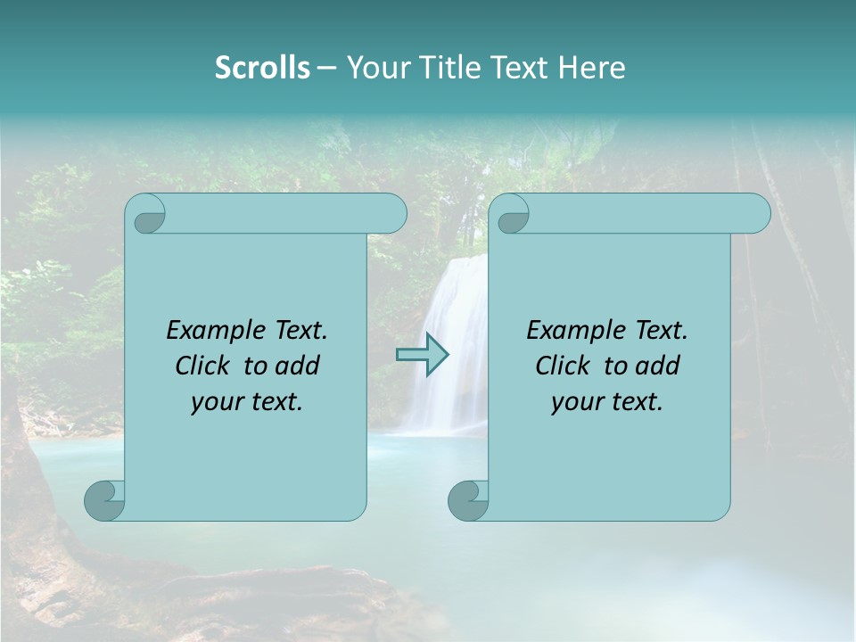 Waterfall Element Green PowerPoint Template