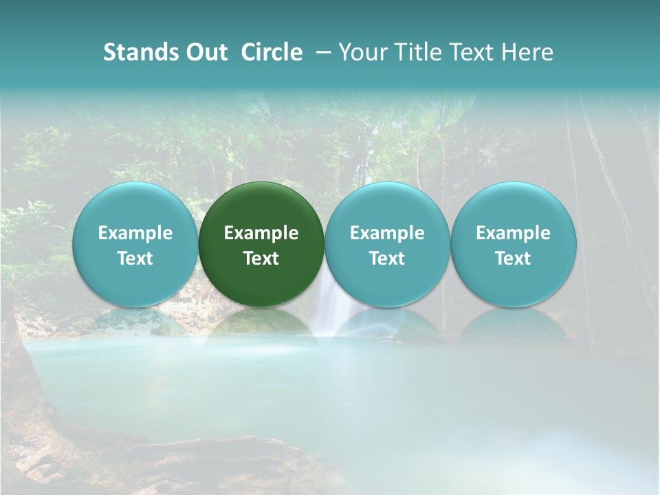 Waterfall Element Green PowerPoint Template