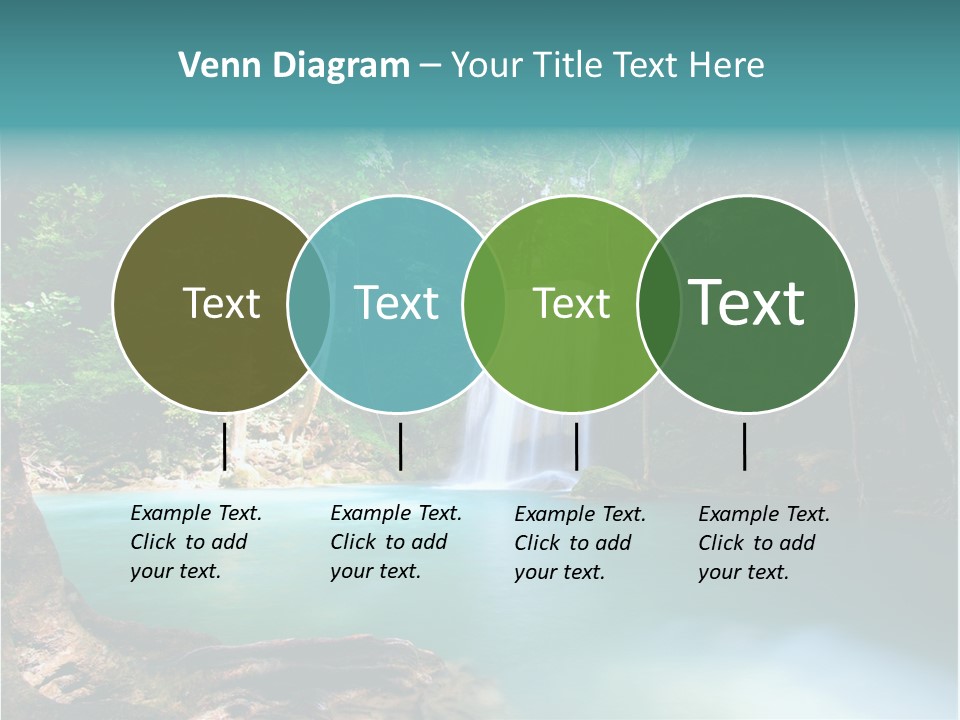 Waterfall Element Green PowerPoint Template