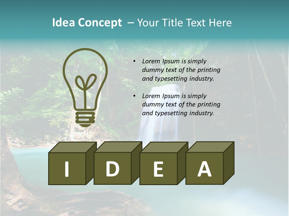 Waterfall Element Green PowerPoint Template