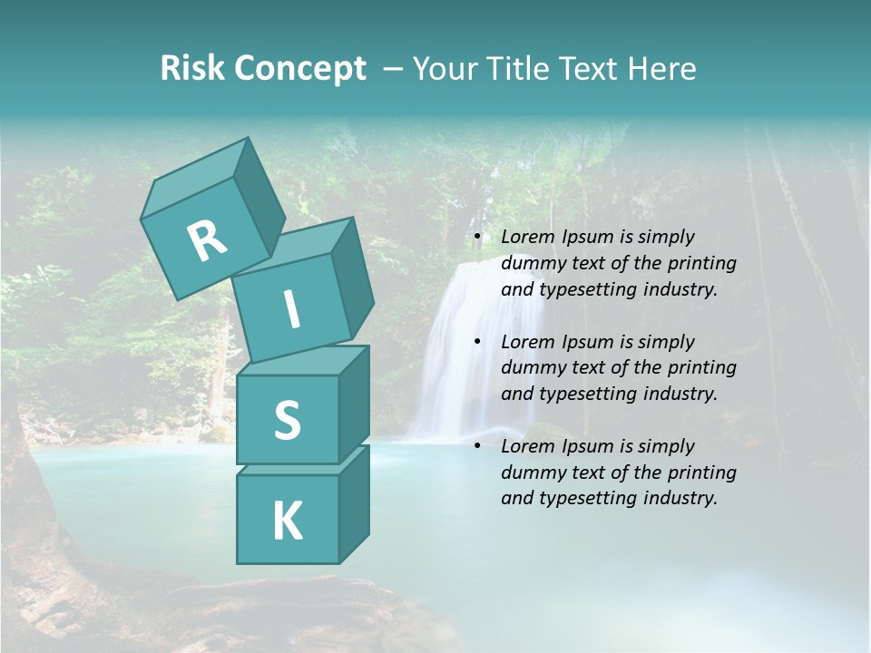 Waterfall Element Green PowerPoint Template