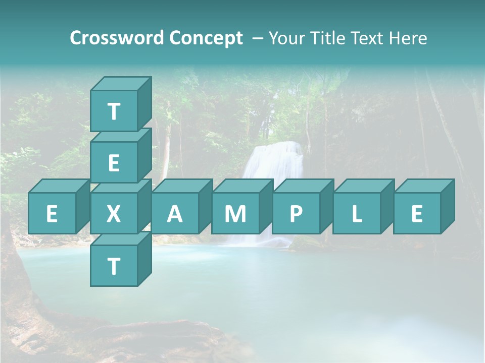 Waterfall Element Green PowerPoint Template