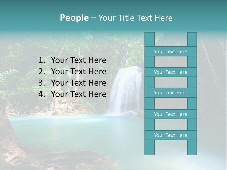 Waterfall Element Green PowerPoint Template