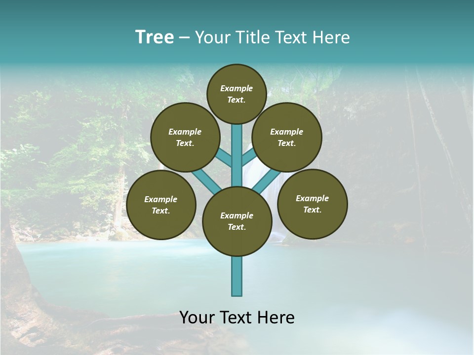 Waterfall Element Green PowerPoint Template