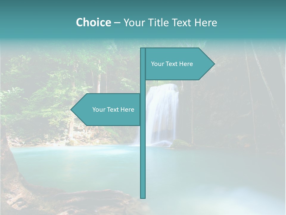 Waterfall Element Green PowerPoint Template
