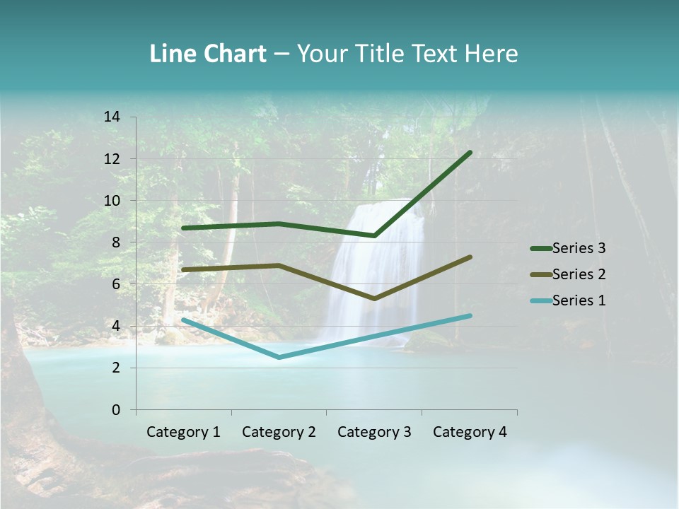 Waterfall Element Green PowerPoint Template