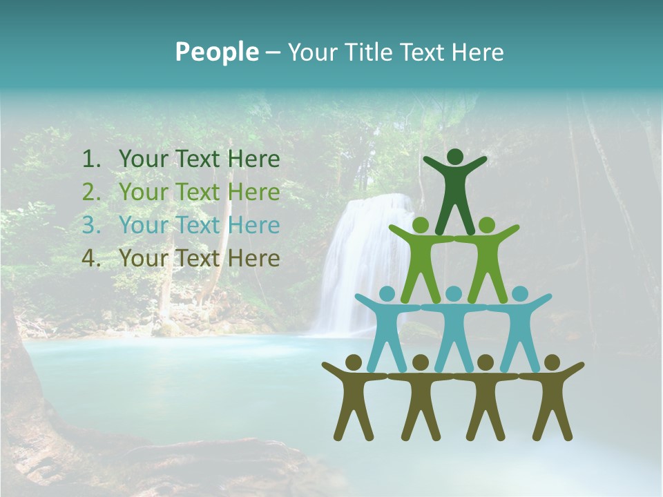 Waterfall Element Green PowerPoint Template