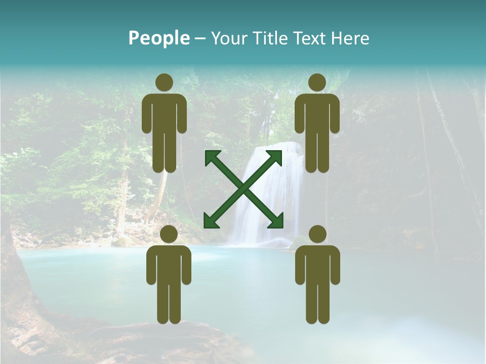 Waterfall Element Green PowerPoint Template