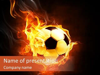 Flame Shape Pentagon PowerPoint Template