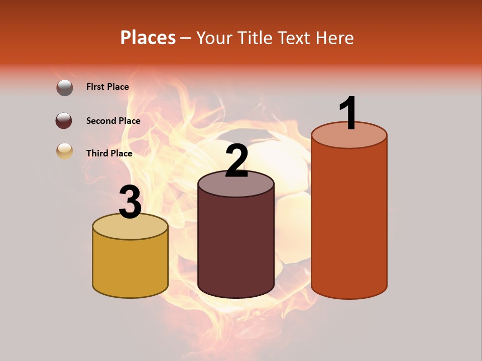 Flame Shape Pentagon PowerPoint Template