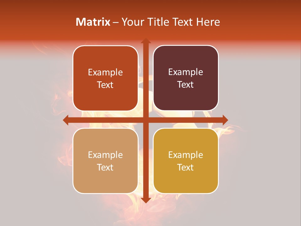 Flame Shape Pentagon PowerPoint Template
