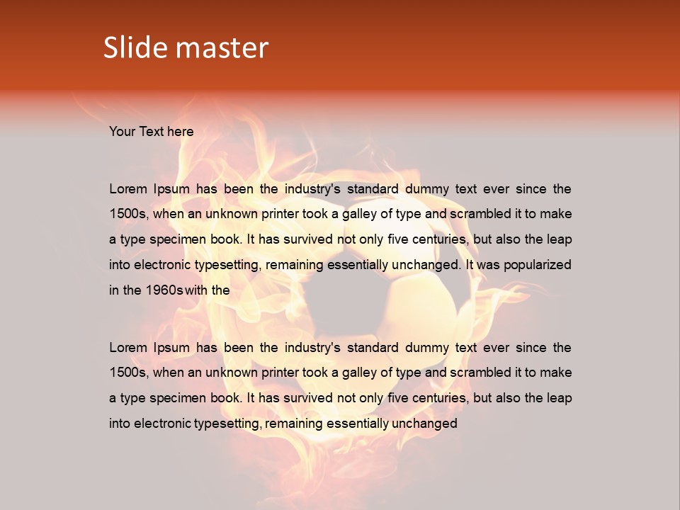 Flame Shape Pentagon PowerPoint Template