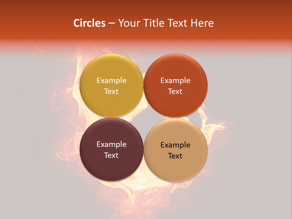 Flame Shape Pentagon PowerPoint Template