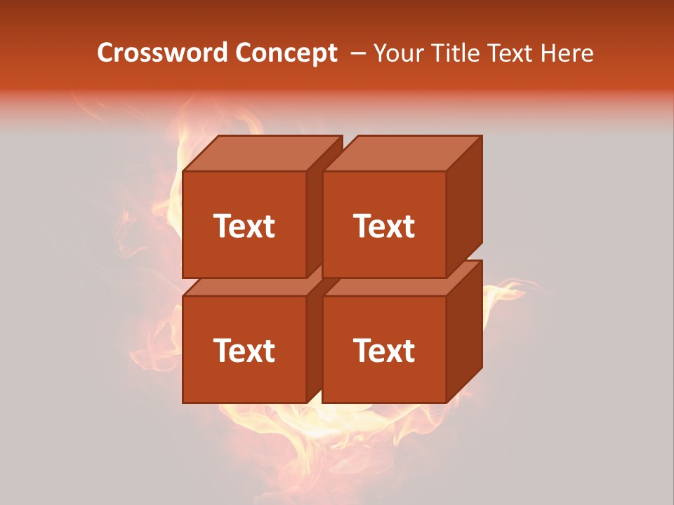 Flame Shape Pentagon PowerPoint Template