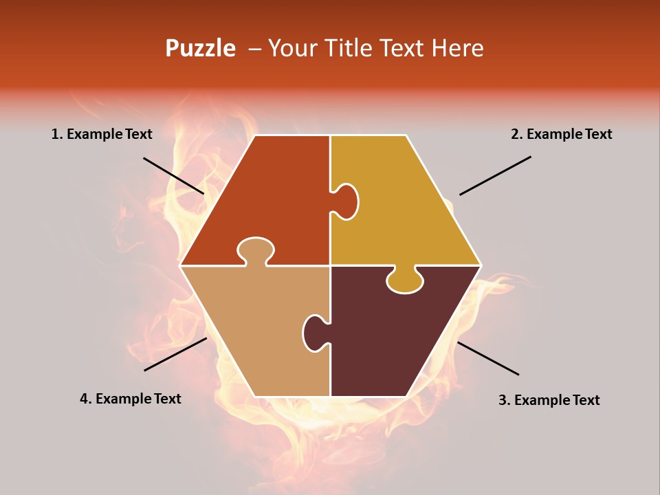 Flame Shape Pentagon PowerPoint Template