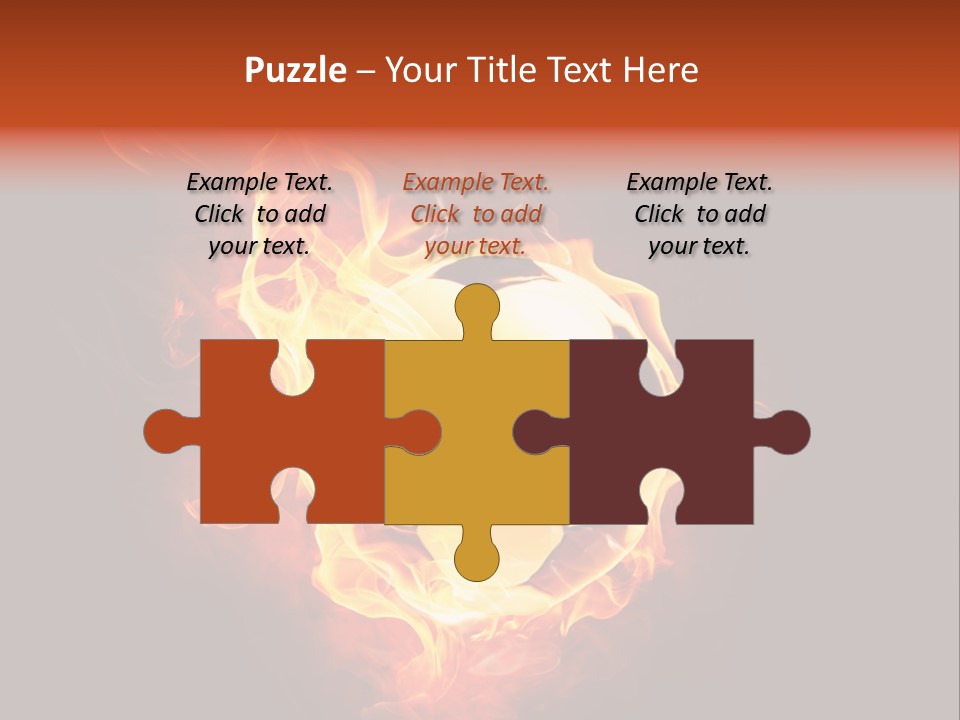 Flame Shape Pentagon PowerPoint Template