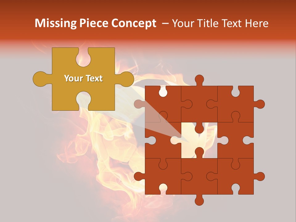 Flame Shape Pentagon PowerPoint Template