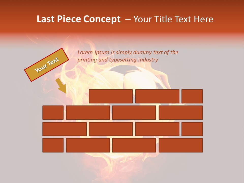 Flame Shape Pentagon PowerPoint Template