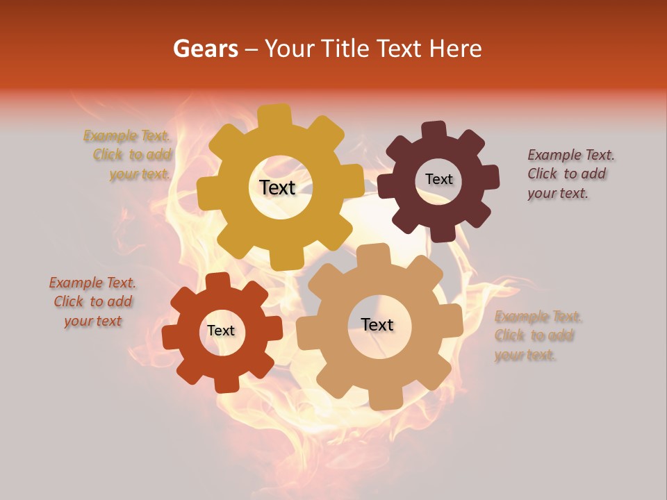 Flame Shape Pentagon PowerPoint Template