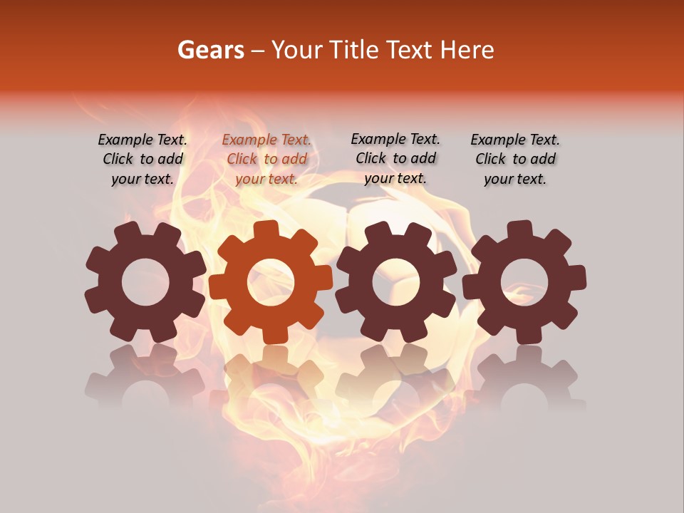 Flame Shape Pentagon PowerPoint Template