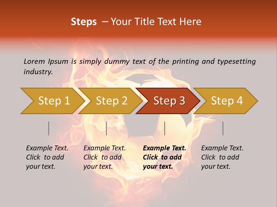 Flame Shape Pentagon PowerPoint Template