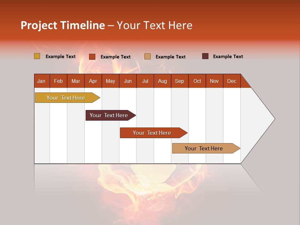 Flame Shape Pentagon PowerPoint Template