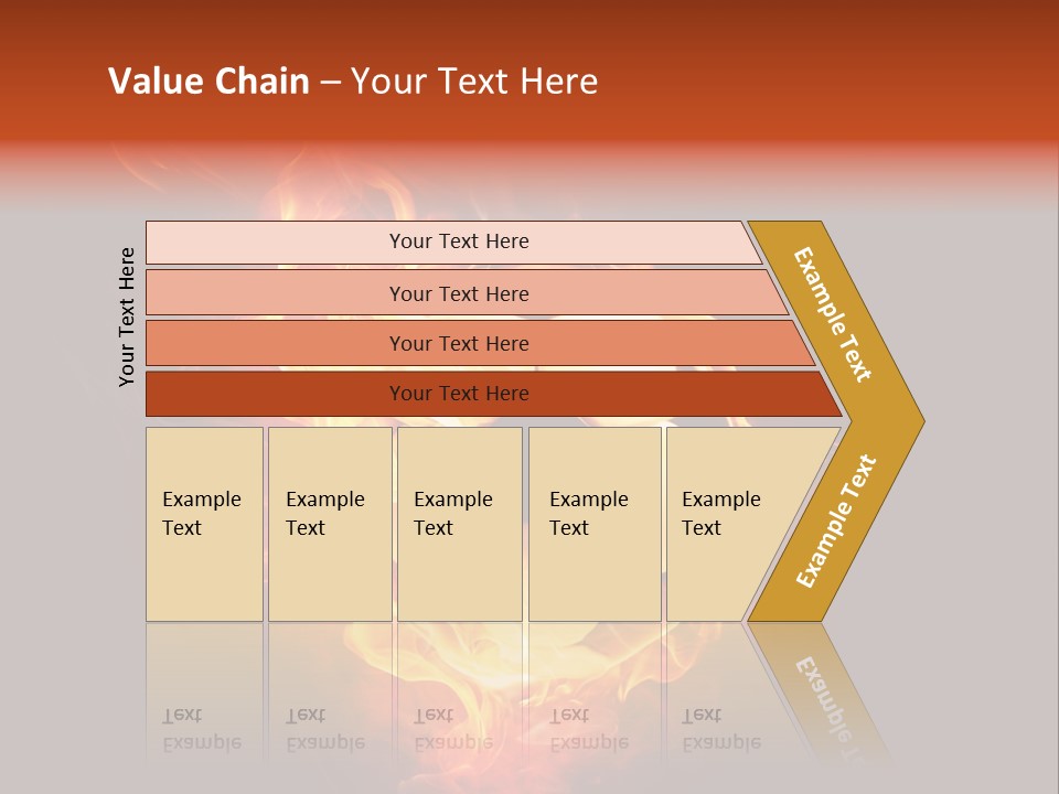 Flame Shape Pentagon PowerPoint Template