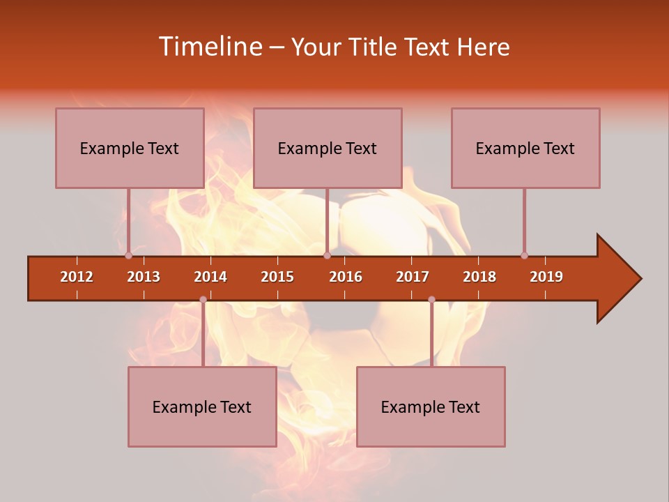 Flame Shape Pentagon PowerPoint Template