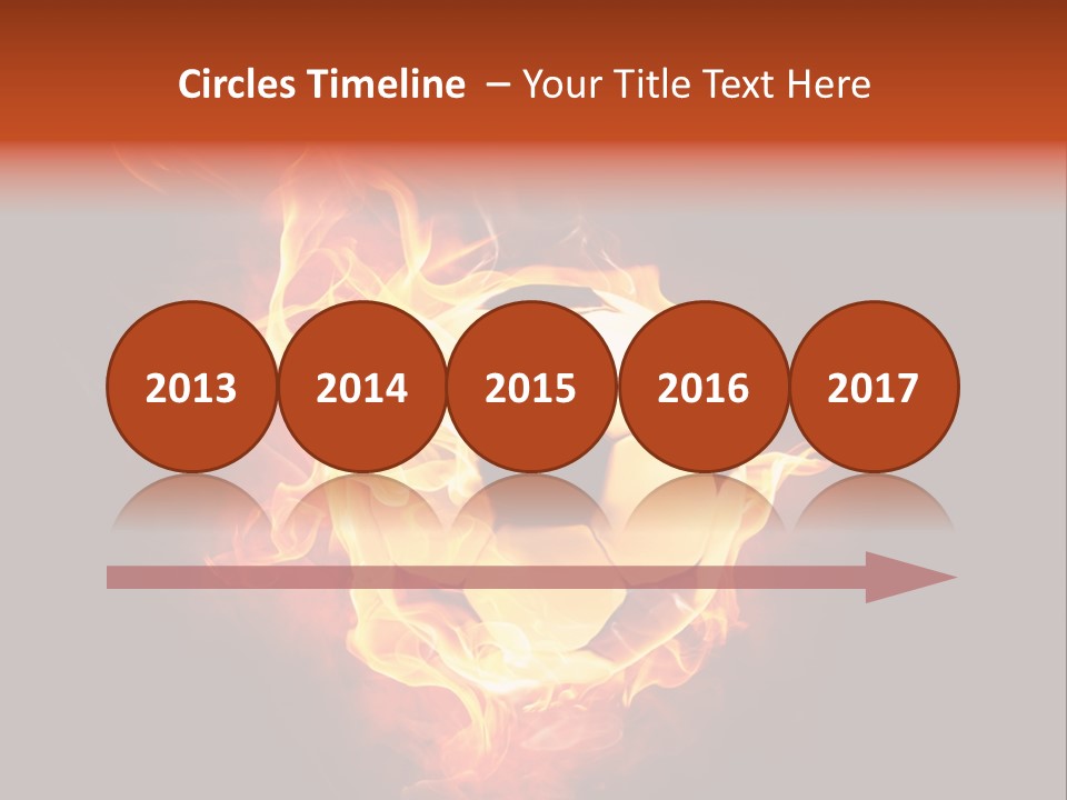 Flame Shape Pentagon PowerPoint Template