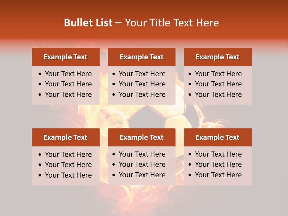 Flame Shape Pentagon PowerPoint Template