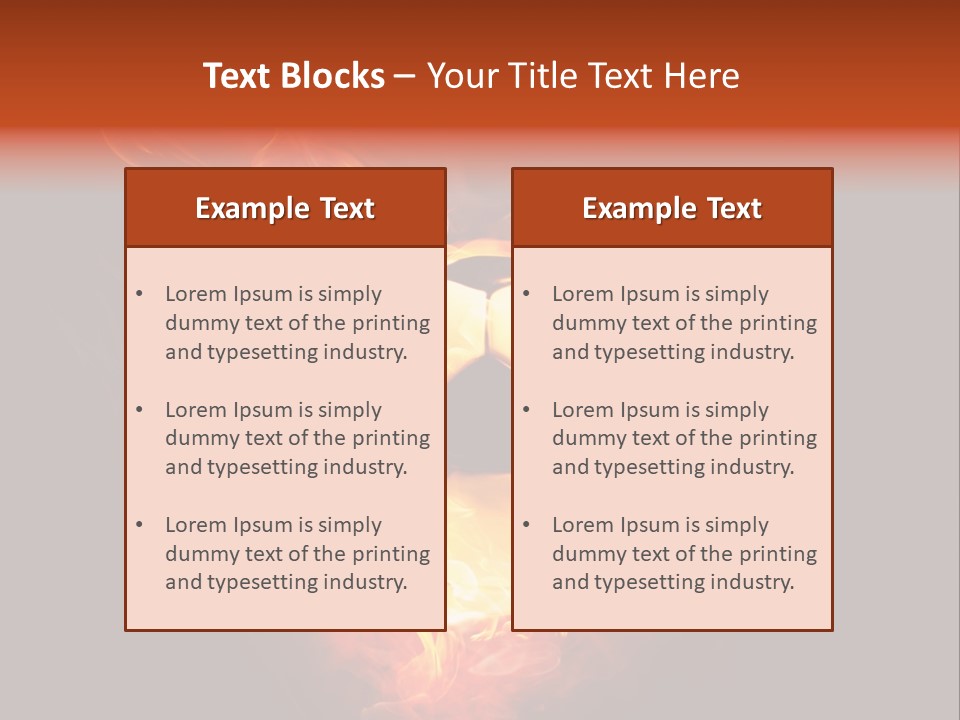 Flame Shape Pentagon PowerPoint Template
