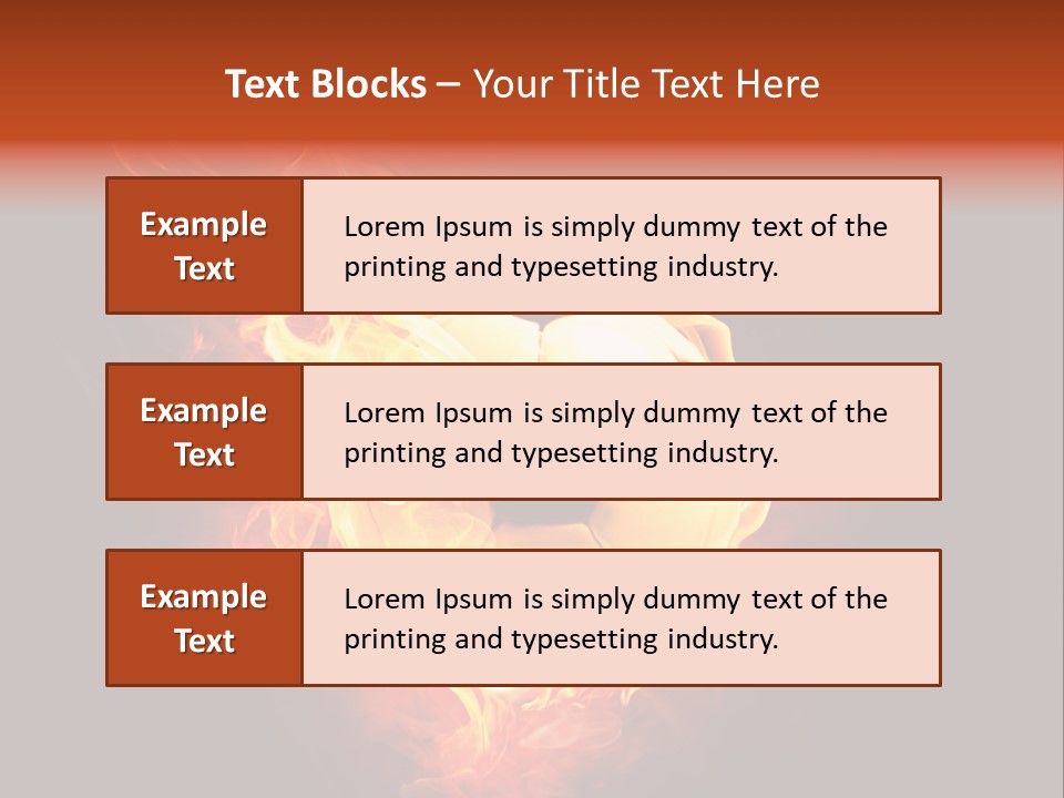 Flame Shape Pentagon PowerPoint Template